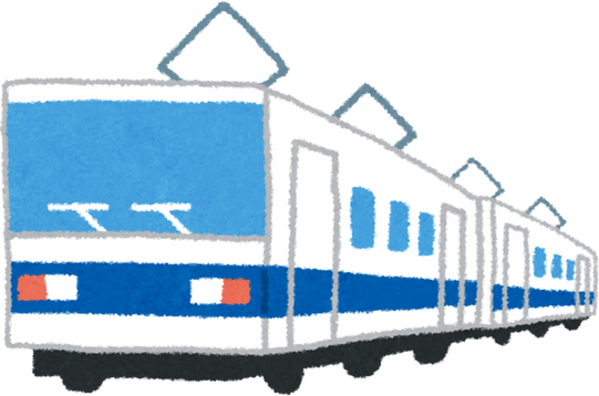 Illustration of Blue and White Train